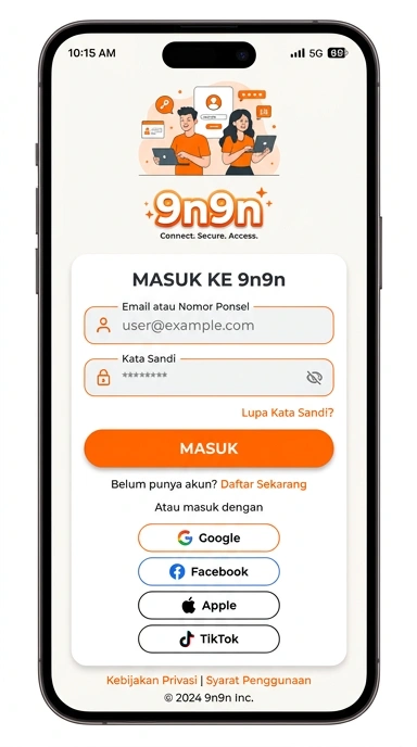 Masuk Akun 9n9n untuk Pengguna Android