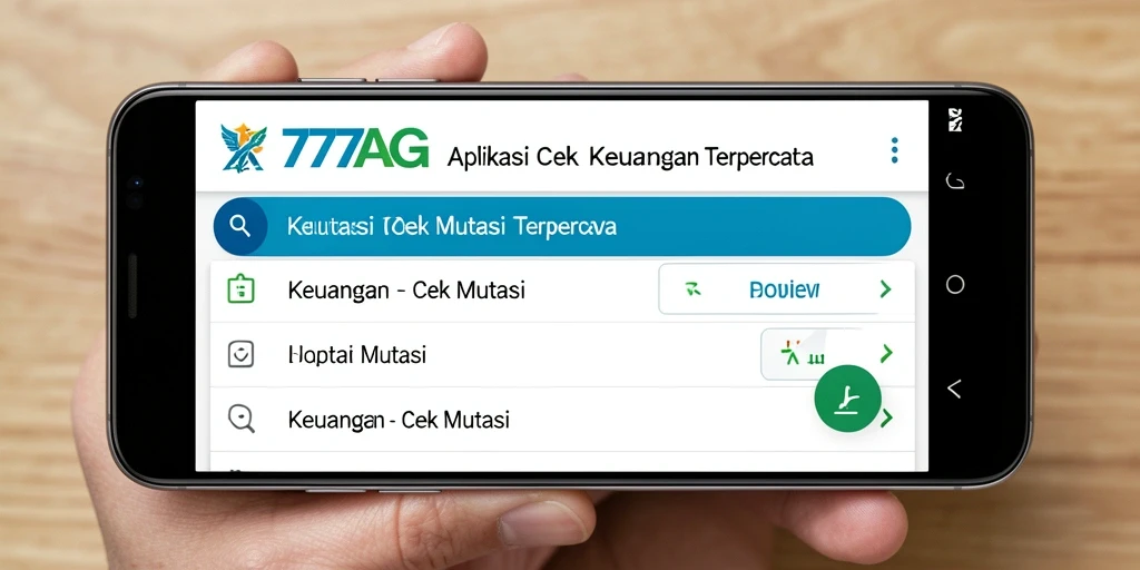 Tampilan antarmuka aplikasi Cek Mutasi 777AG yang informatif dan user-friendly.