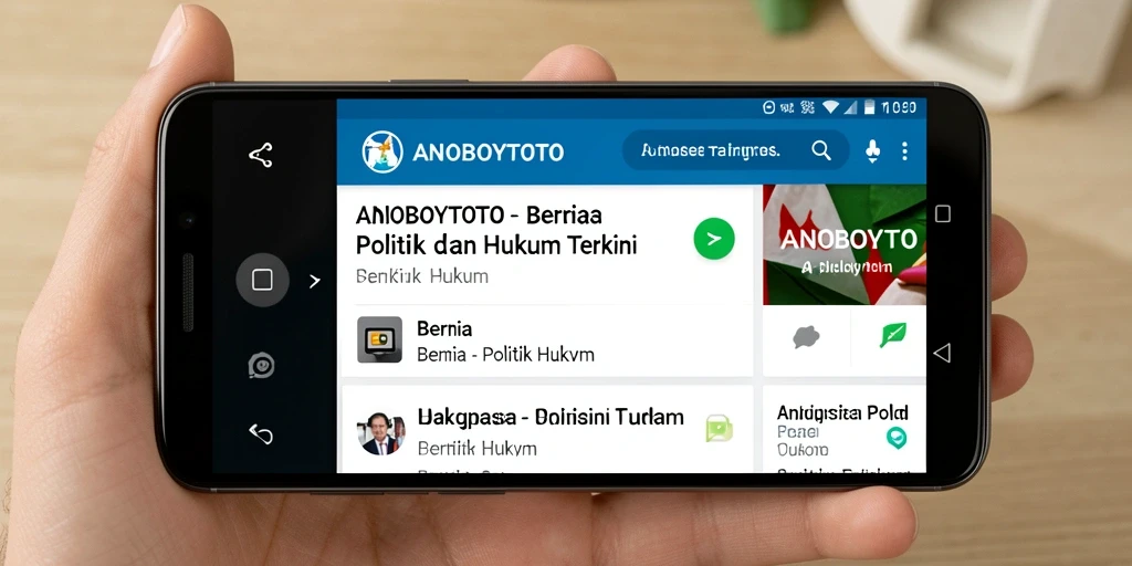 Antarmuka modern ANOBOYTOTO dengan berita hukum dan politik.