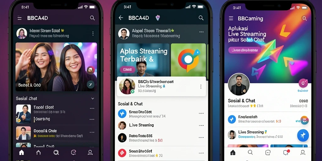 Antarmuka intuitif BBCA4D saat melakukan Live Streaming.
