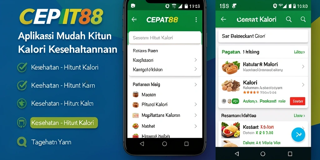 Tampilan antarmuka aplikasi CEPAT88 untuk menghitung kalori dengan mudah.