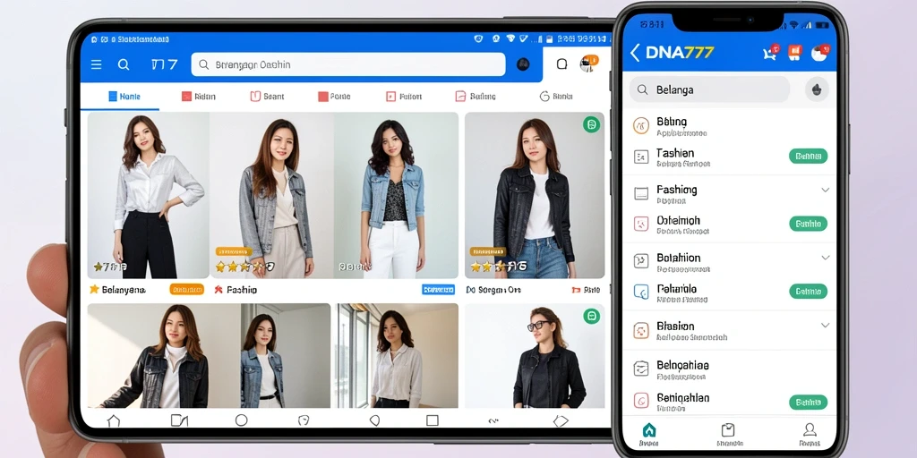 Tampilan antarmuka aplikasi DNA777 yang modern dan stylish.