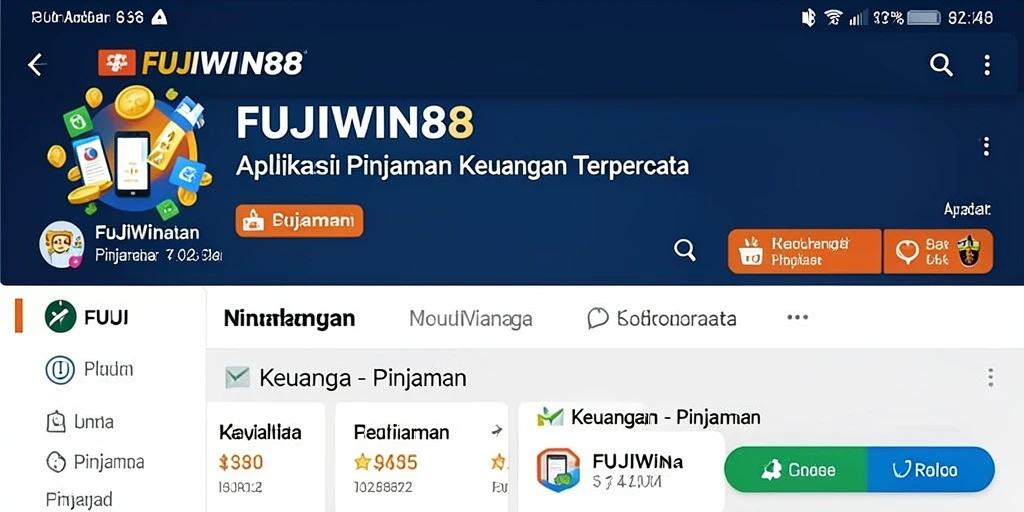 Tampilan antarmuka FUJIWIN88 yang user-friendly untuk pengajuan pinjaman.