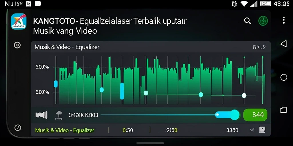 Antarmuka KANGTOTO menampilkan fitur Equalizer yang lengkap dan menarik.
