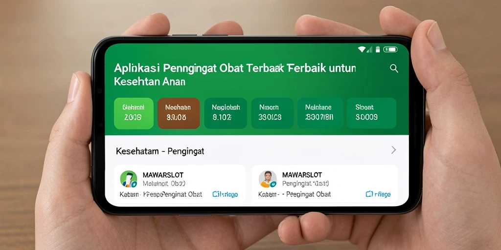 Tampilan antarmuka MAWARSLOT yang memudahkan pengaturan pengingat obat.