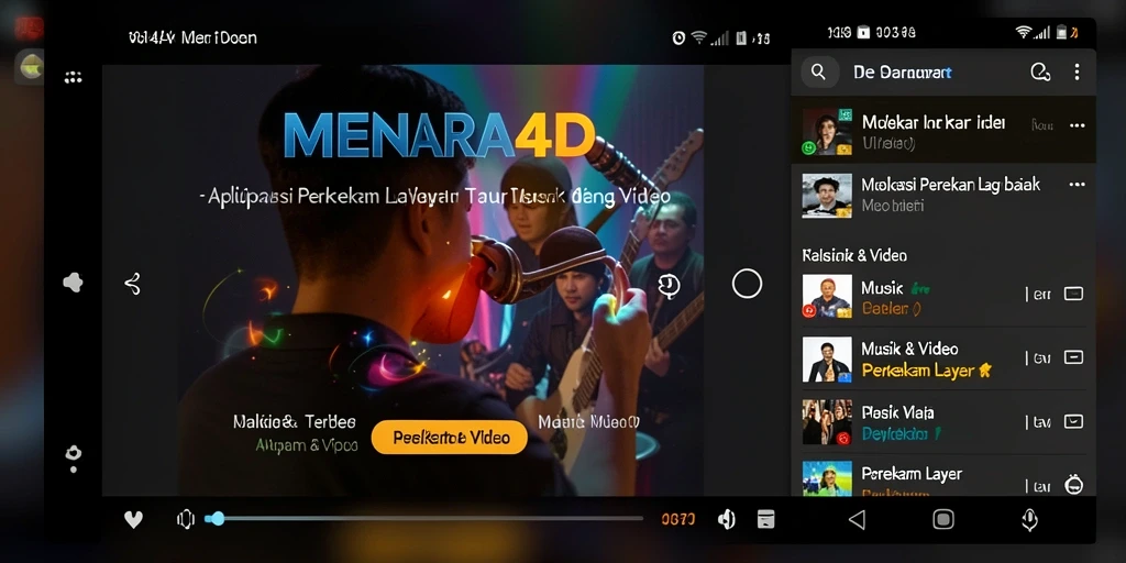Antarmuka aplikasi MENARA4D untuk perekaman layar yang intuitif.